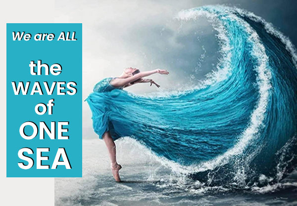 woman blue wave dress. “We are all the leaves of one tree. We are all the waves of one sea.” – Thich Nhat Hanh
