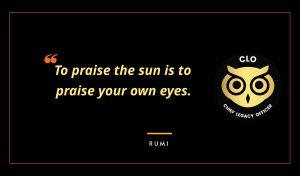 To praise the sun is to praise your own eyes. Rumi