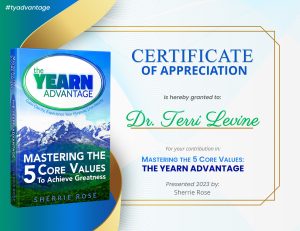 The_YEARN-Advantage-Dr-Terri-Levine Book Acknowledgements Certificate of Appreciation